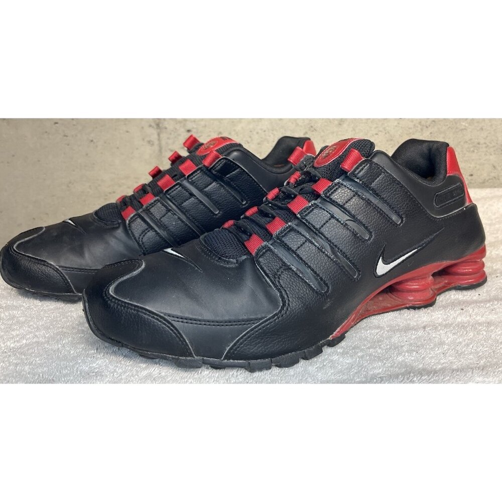 RARE NIKE SHOX NZ EU 501524-027 BLACK SILVER GYM RED MENS SIZE 14 SHOES SNEAKERS